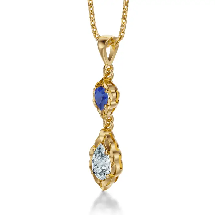 Zawieszka z diamentem i szafirem SBZ_003